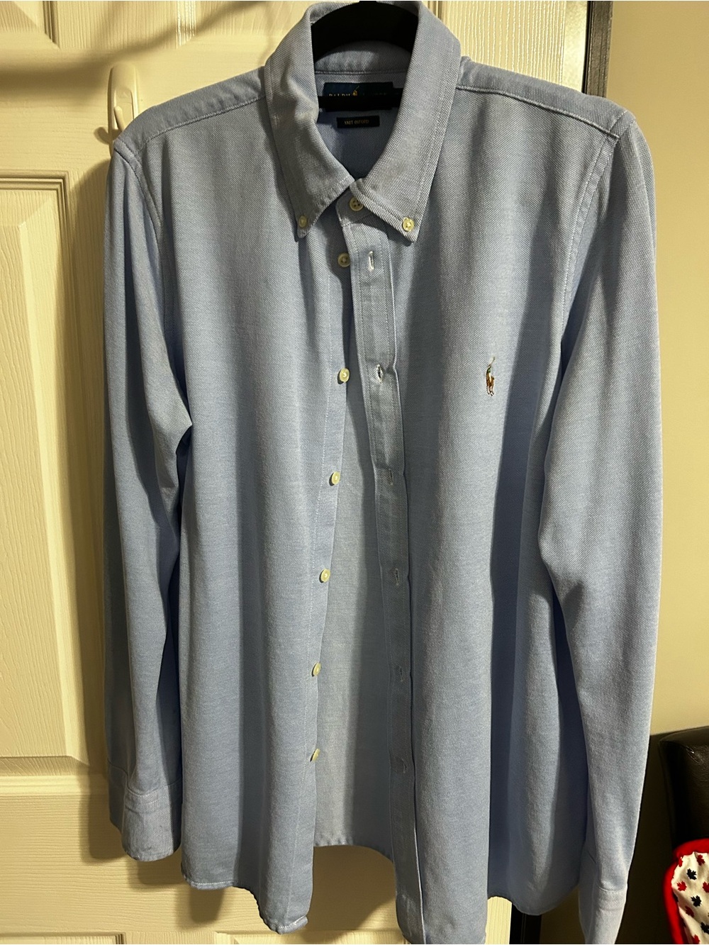 Ralph Lauren Light Blue Button-Down knit Oxford Shirt
